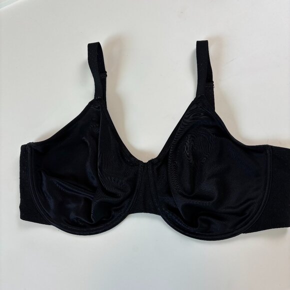 Wacoal Back Appeal Minimizer Bra 40DDD 40F Black Swiss Dot Mesh - Picture 1 of 9